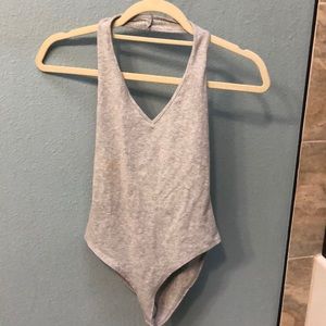 Forever 21 grey halter top bodysuit